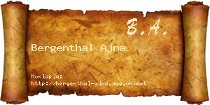 Bergenthal Ajna névjegykártya